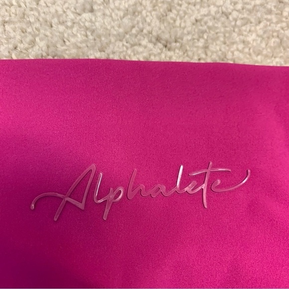 Alphalete fuchsia raspberry pink high waisted gym yoga leggings Sz XS/S - Picture 6 of 11